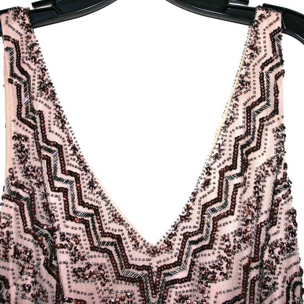Aidan Mattox Dramatic Blush Beaded Sleeveless Coc… - image 3